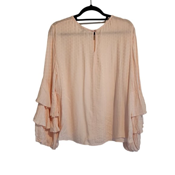 Samantha Dru Flutter sleeve Pink Blouse womens size L - Picture 3 of 4